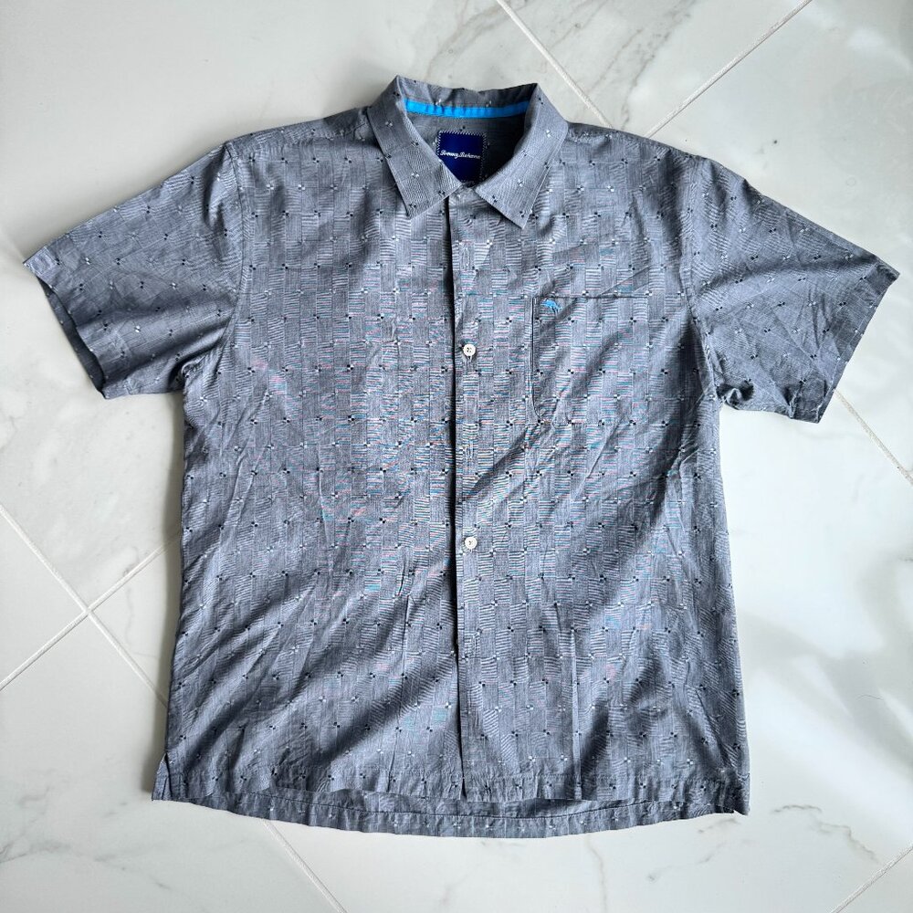 Tommy Bahama Mens Large Button Down Shirt Cotton/Silk Blend